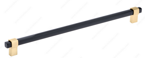 Richelieu Modern Metal Pull - 8715 - Brushed Brass, Black - 320 mm