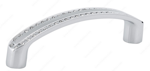 Richelieu Modern Crystal and Metal Pull - 2727 - Crystal, Chrome - 96 mm