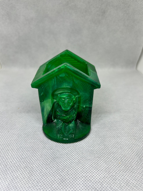 Doghouse Toothpick Holder Malachite Slag