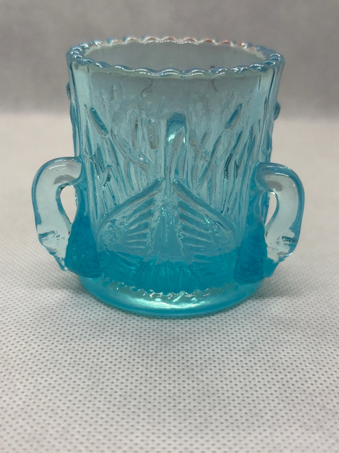 Three Swan Toothpick Holder Aqua Blue