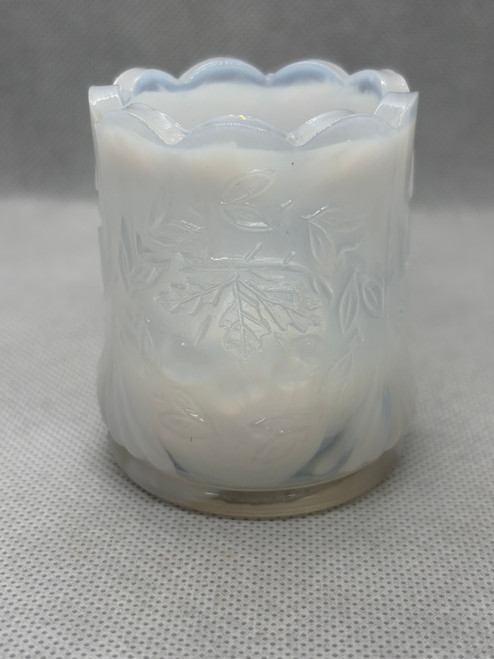 Cherry Toothpick Holder Milk White Glass