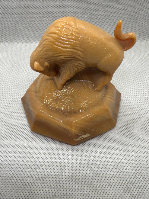 Buffalo Paperweight Chocolate Glass