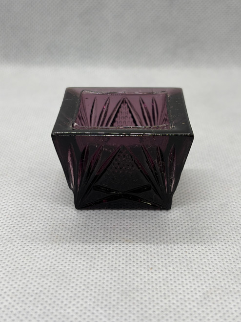 Square Salt Dip Amethyst Glass