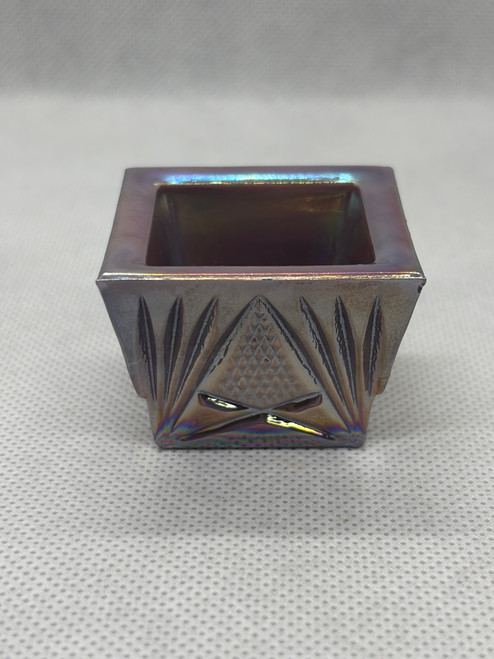 Square Salt Dip Purple Iridescent Glass