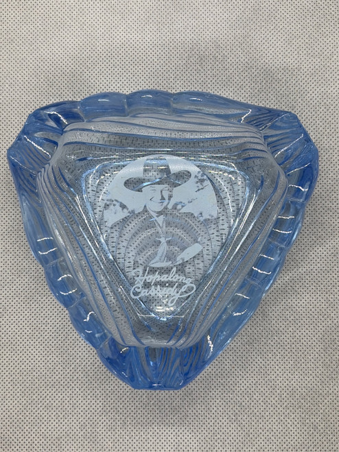 Caprice Triangle Ashtray Light Blue Glass Hopalong Cassidy