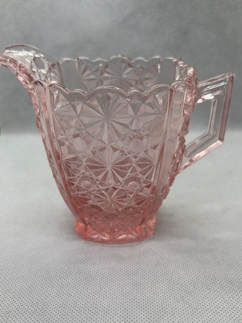 Daisy and Button Pink Glass Creamer