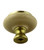 Almond Ceramic Knob with Brass Center