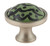 Sage Green Ceramic Waves Knob with Satin Nickel Base