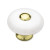 White Ceramic Knob with Brass Detail and Base
L-P95914-WPB-C