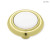 Kitchen Cabinet Knob - Brass Plated - White Ceramic 1-1/4"  K31-P162-2BP