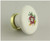 Floral Ceramic Knob with Brass Backplate