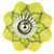 Yellow with Green Flower Design Ceramic Knob