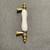 Antique Brass Pull with White Ceramic Center