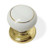 White Ceramic Knob with Gold Ring and Brass Plated Back Plate
LQ-P59011C-W-C
