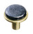 Sietto Geometric round irid black on round satin brass knob