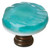 Sietto Glacier aqua round knob with oil rubbed bronze base