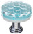 Sietto Honeycomb light aqua round knob with polished chrome base