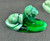 Oscar the Lion Paperweight - Emerald Swirl