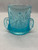 Three Swan Toothpick Holder Aqua Blue