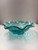 L.E. Smith Glass Aquamarine Scroll Bowl in Original Box