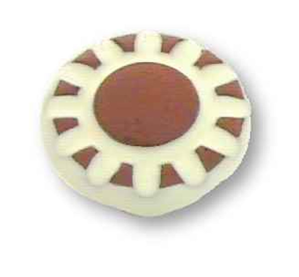 Glazed Cream Ceramic Knob with Terra Cotta Sunburst Design
K35-P2588-CRE