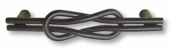 5" Wrought Iron Double Loop Pull Flat Black