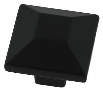 1" Mission Style Square Knob Black