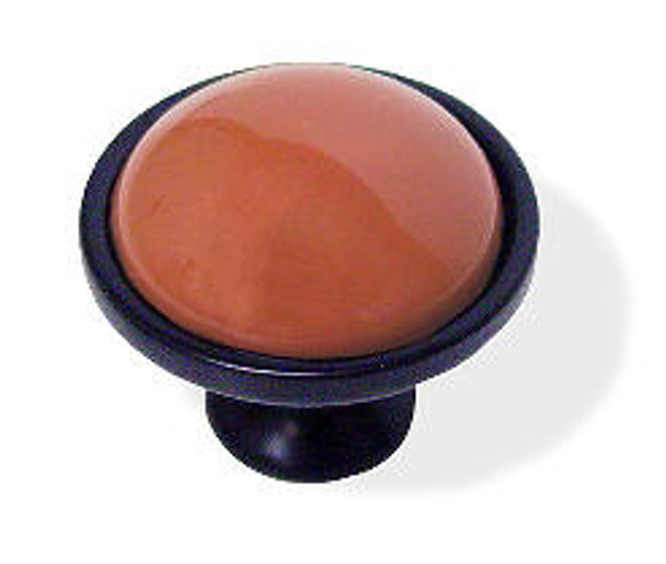 Flat Black Knob with Terra Cotta Ceramic Insert
L-PBF454-471-C