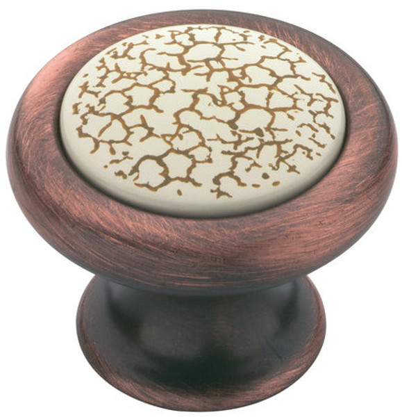 Satin Bronzed Copper with Crackle Ivory Knob
L-P03138-207-C