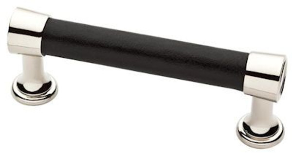 Black Faux Leather and Polished Nickel Pull
LQ-P35729C-NBL