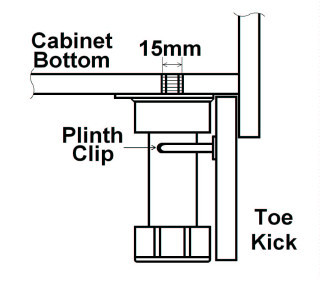 Kitchen Leveler Legs with Kickboard Clips (Set of 4)