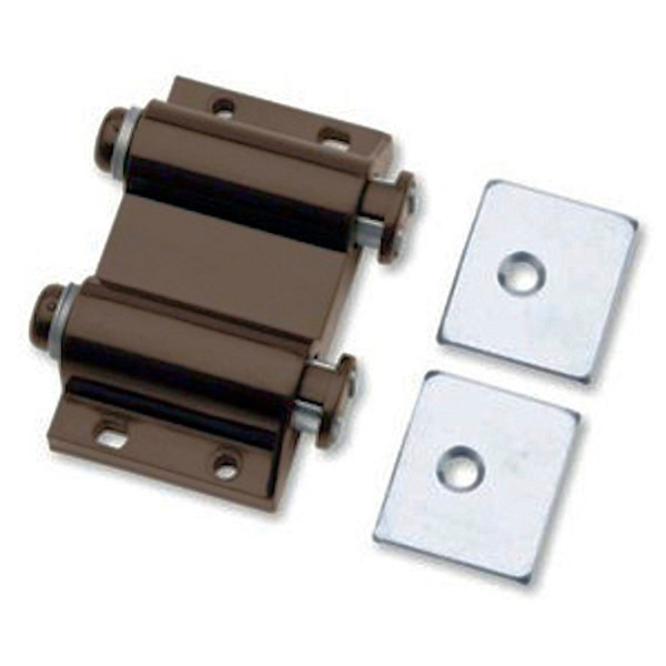 2 Pack Double Magnetic Touch Latch - Brown With Strikes C07775L-BR-U