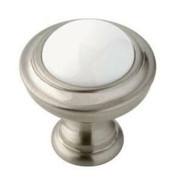 Satin Nickel Knob with White Ceramic Insert
LQ-128994