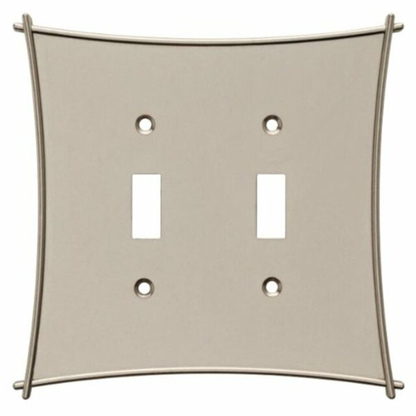 bellaire double switch plate in vintage nickel