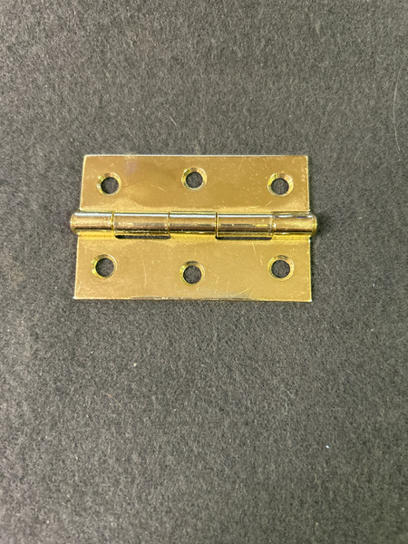Light Narrow Butt Hinge fast Pin Swaged 2-1/2" x 1-5/8"  Brass Plated