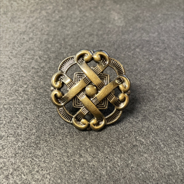 (5 Pack) 1-1/2 inch Weave Pattern Knob Antique Brass