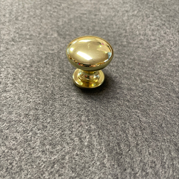 (5 Pack) 1 inch Classic Knob with Wide Base Polished Brass