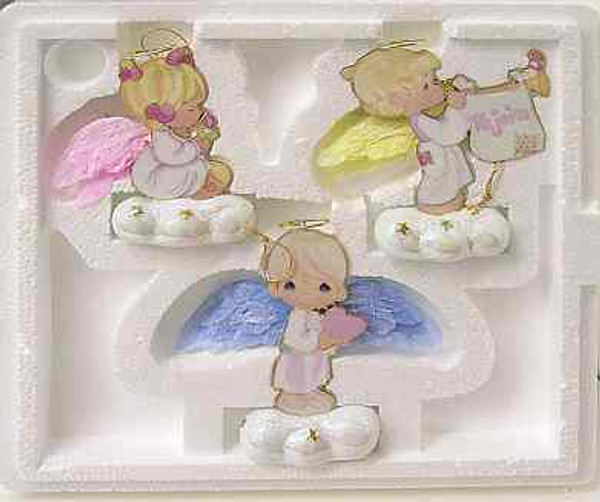 (5 Pack) Precious Moments  inchIt's The Birthday of a King inch -  inchHeavenly Blooms inch -  inchRejoice O' Earth inch 3 Pc Angel Figures On Clouds TK-39023