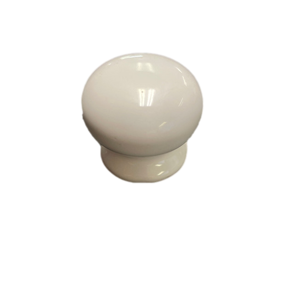 white wide base ceramic knob