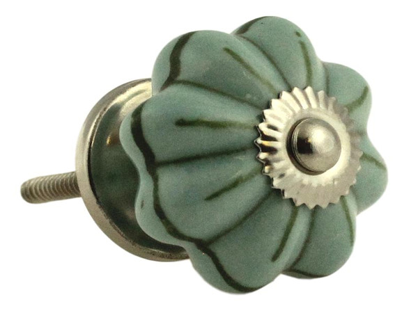Teal Ceramic Knob with Nickel Rosette
DL-PTQM-001