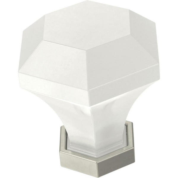 Flat White and Satin Nickel Knob
LQ-P42412C-WSN-CP