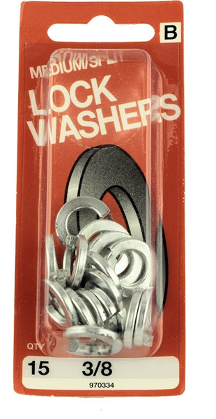 (5 Pack) 3/8 inch Medium/Split Lock Washers - 15 Pack