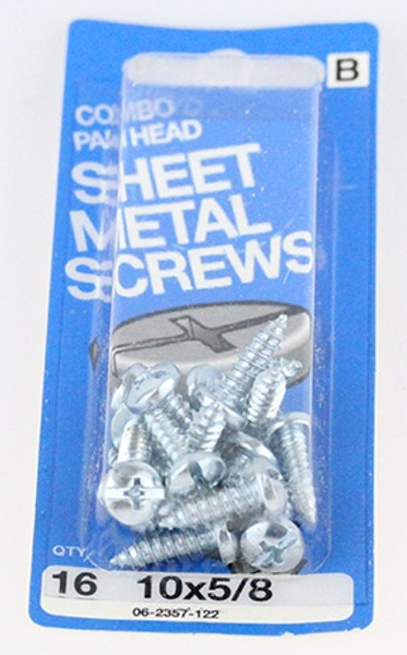 (5 Pack) Combo, Pan Head Sheet Metal Screw - 10 x 5/8 inch - 16 Pack H-970158