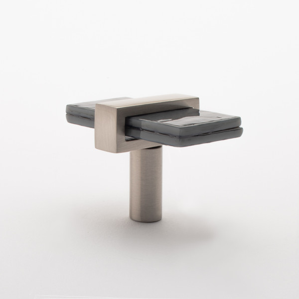 Sietto Adjustable slate gray knob with satin nickel base