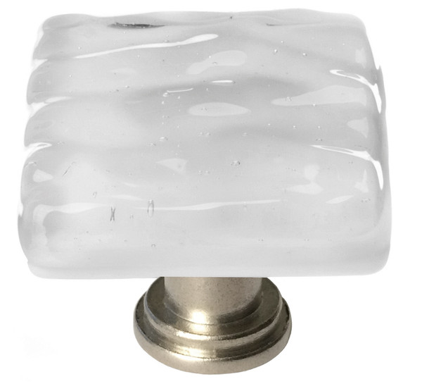 Sietto Glacier blue-gray knob with satin nickel base