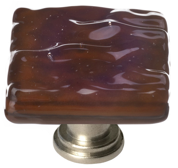 Sietto Glacier woodland brown knob with satin nickel base