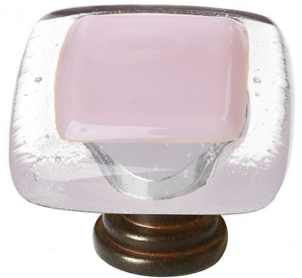 Sietto Reflective pink knob with oil rubbed bronze base
