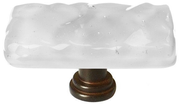 Sietto Glacier blue-gray long knob with oil rubbed bronze base