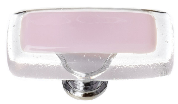 Sietto Reflective pink long knob with polished chrome base