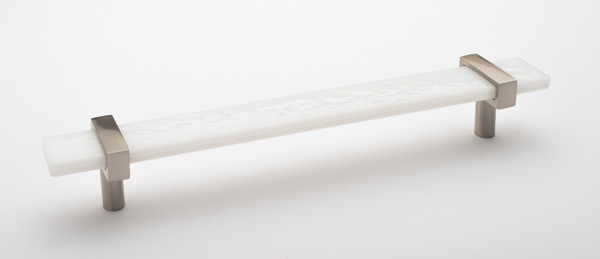 Sietto 9" Adjustable white pull with satin nickel base